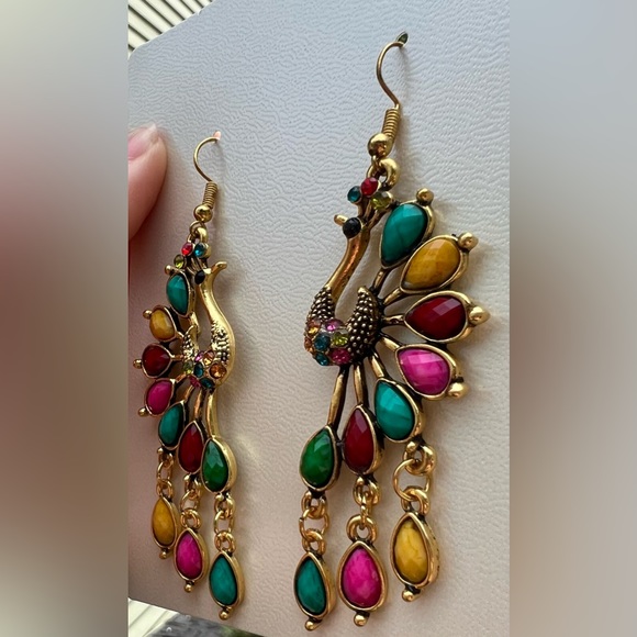 Peacock Earrings - Picture 5 of 7